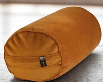 Yoga Support pillow | Premium Velvet bolster cushion | Organic Buckwheat Hulls Fill Floor Cushion | Multipurpose pillow