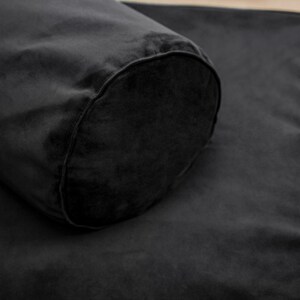 Black Velvet Bolster Long Floor cushion meditation set