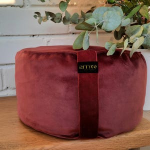 Meditation Cushion cover | Velvet Pouf Cover Only | Luxury Ruby Velvet | Round Zafu cushion cover | Custom size pouf cover