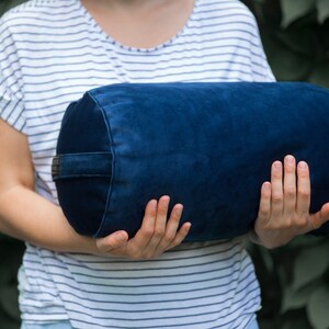 Yoga Bolster Meditation set velvet Buckwheat fill handmade floor cushion