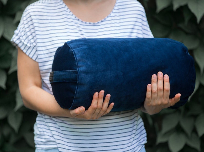 Yoga Bolster Meditation set velvet Buckwheat fill handmade floor cushion