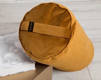 Velvet Yoga Bolster with Organic Buckwheat Fill | Meditation cushion Handmade in EU