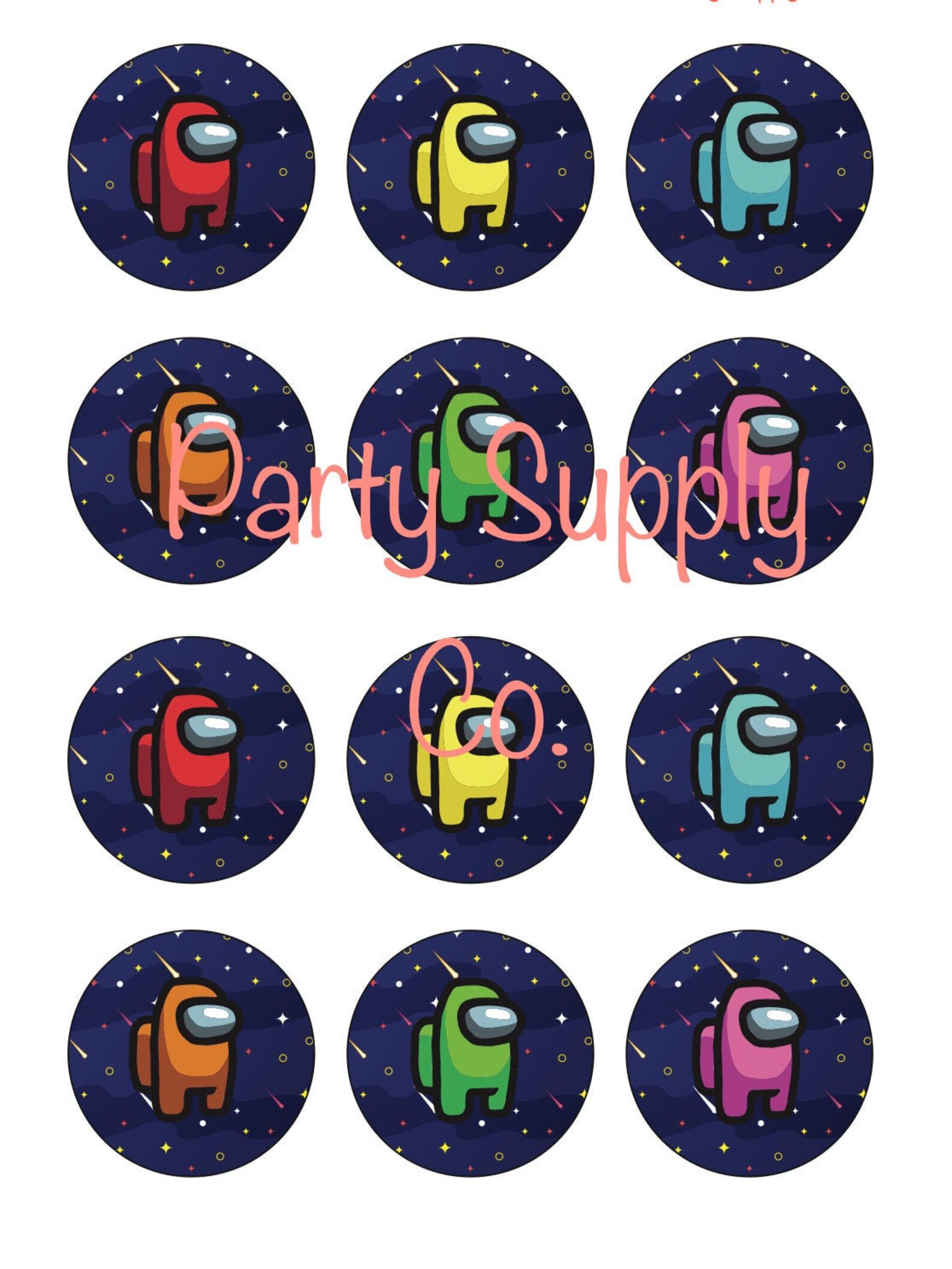 Among Us Cupcake Toppers Instant Download Printable PDF | Etsy