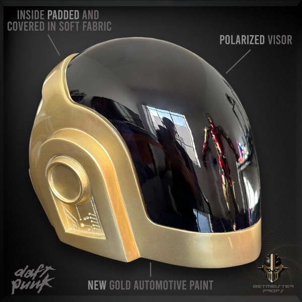 Daft Punk helmet (Guy Manuel) oro perla