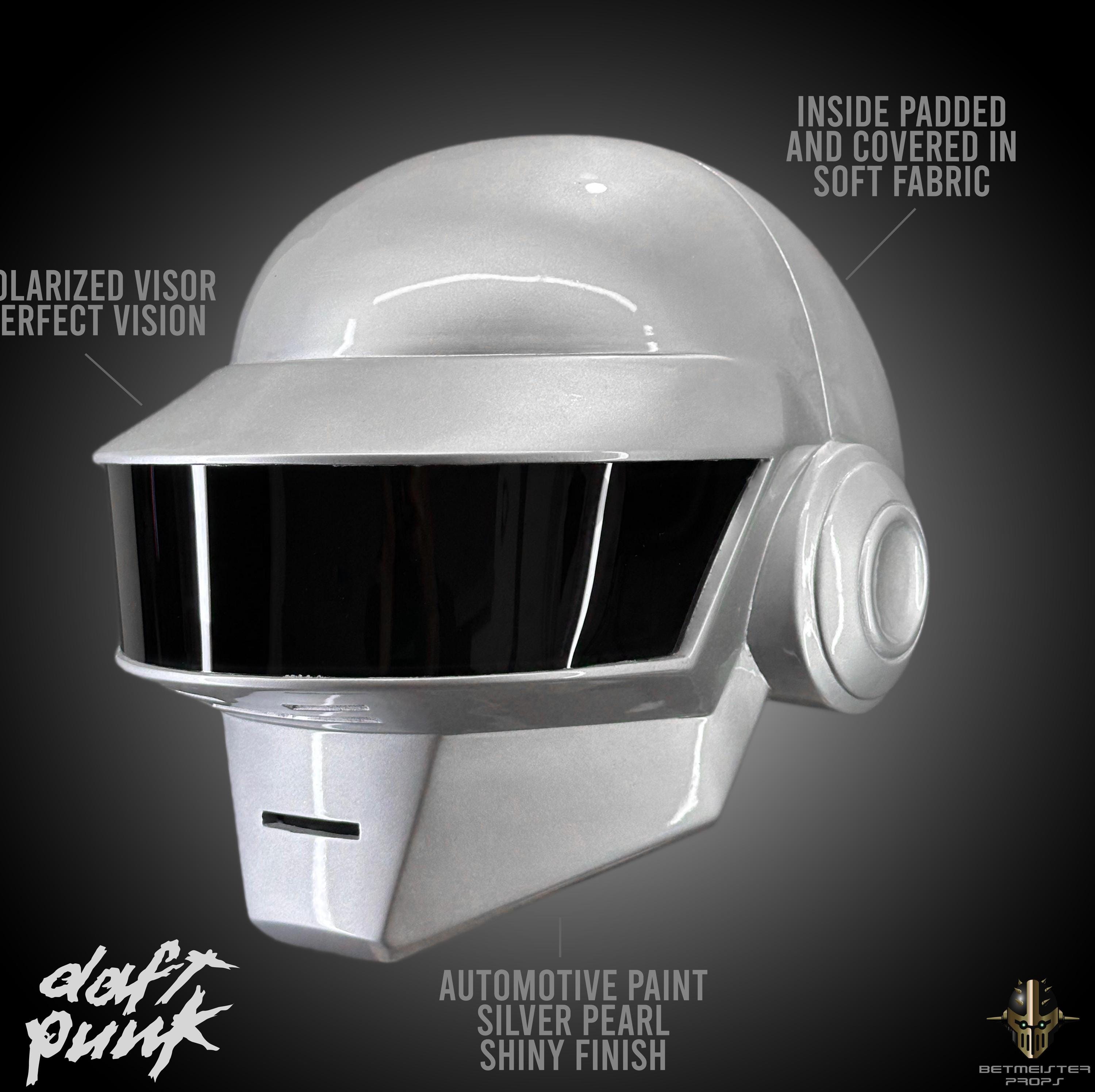 Daft Punk Helmet (thomas Bangalter) Silver Pearl - Etsy