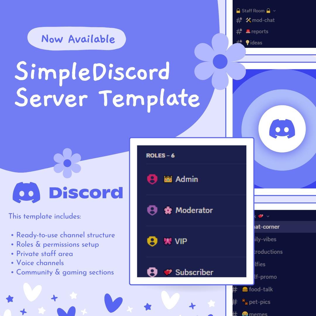 Cute Pink Discord Server Template | Cozy Girl Aesthetic Server ...