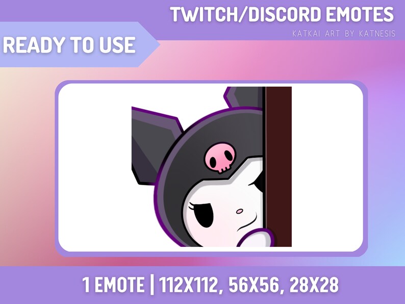 Kuròmi Twitch/discord Emote/ Streamers, Discord, Youtube, Cute, Kawaii, Simple, Pastel