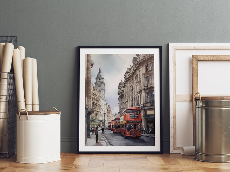 Watercolor London City Wall Art Poster Illustration Colorful Etsy