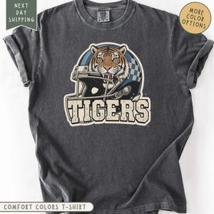 Retro Tigers Shirt, Comfort Colors® Tigers Game Day shirt, College Spirit Tiger Mascot shirt, Teacher Gameday shirt, Tailgate Football Mama