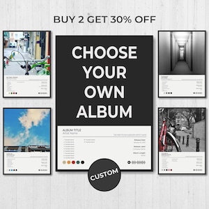 Benutzerdefiniertes Albumposter, druckbares benutzerdefiniertes Poster, minimalistisches personalisiertes Albumcoverposter, anpassbares Geschenk