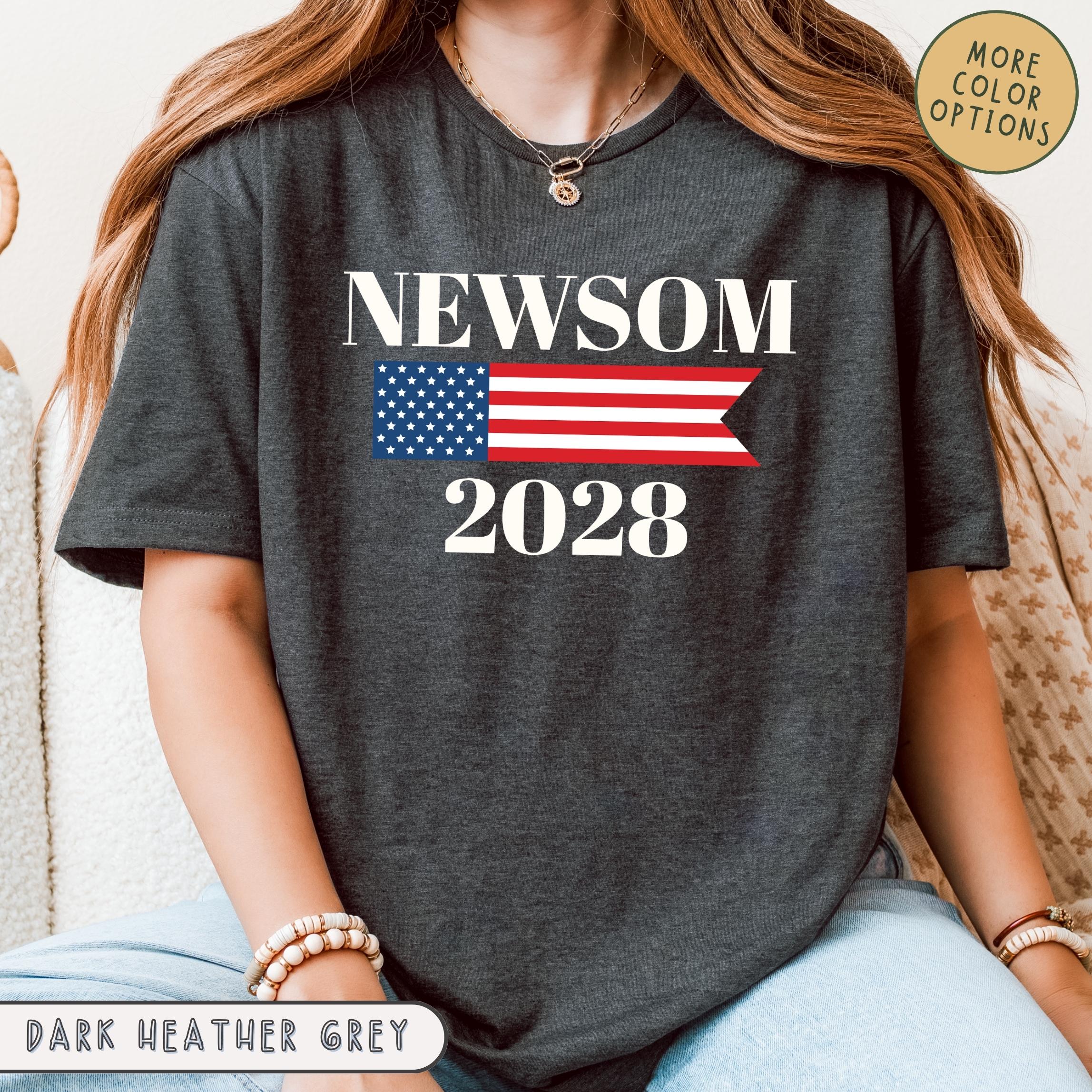 ギャビン・ニューサム 2028 ユニセックスシャツ、ホイットマー支持