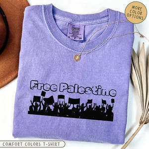 Camiseta &quot;Palestina Libre&quot; con Colores Cómodos®, Camiseta Minimalista Palestina, Camiseta &quot;Palestina Libre&quot; en Gaza, Mercancía para la Protesta en Palestina en Gaza