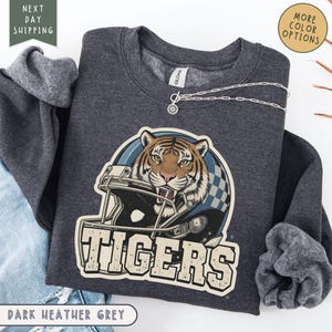 Retro Tigers Sweatshirt, Tigers Game Day shirt, College Spirit Tiger Mascot sweatshirt, Teacher Gameday shirt, Tailgate Football Mama