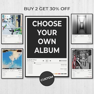 Custom Album Poster, Minimalist Personalized Album Cover Poster, Printable Custom Poster, Customizable Gift