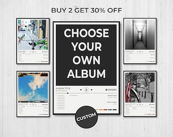 Póster de álbum personalizado, póster minimalista de portada de álbum, póster imprimible, regalo personalizable