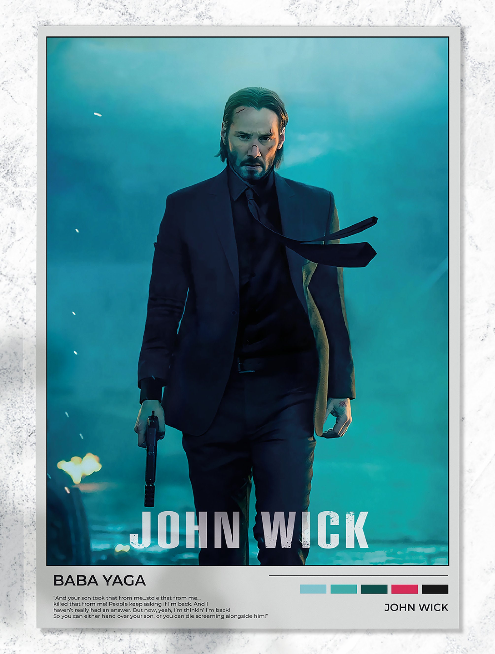 Cartel de la película de John Wick arte de pared
