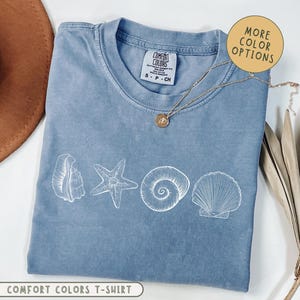 Muscheln 90er Jahre Vintage Stil Comfort Colors® Tshirt, Retro Y2k Ocean Shell T-Shirt, Cottagecore Shirt, süßes Meerestier T-Shirt, Sommer Ocean Shirts