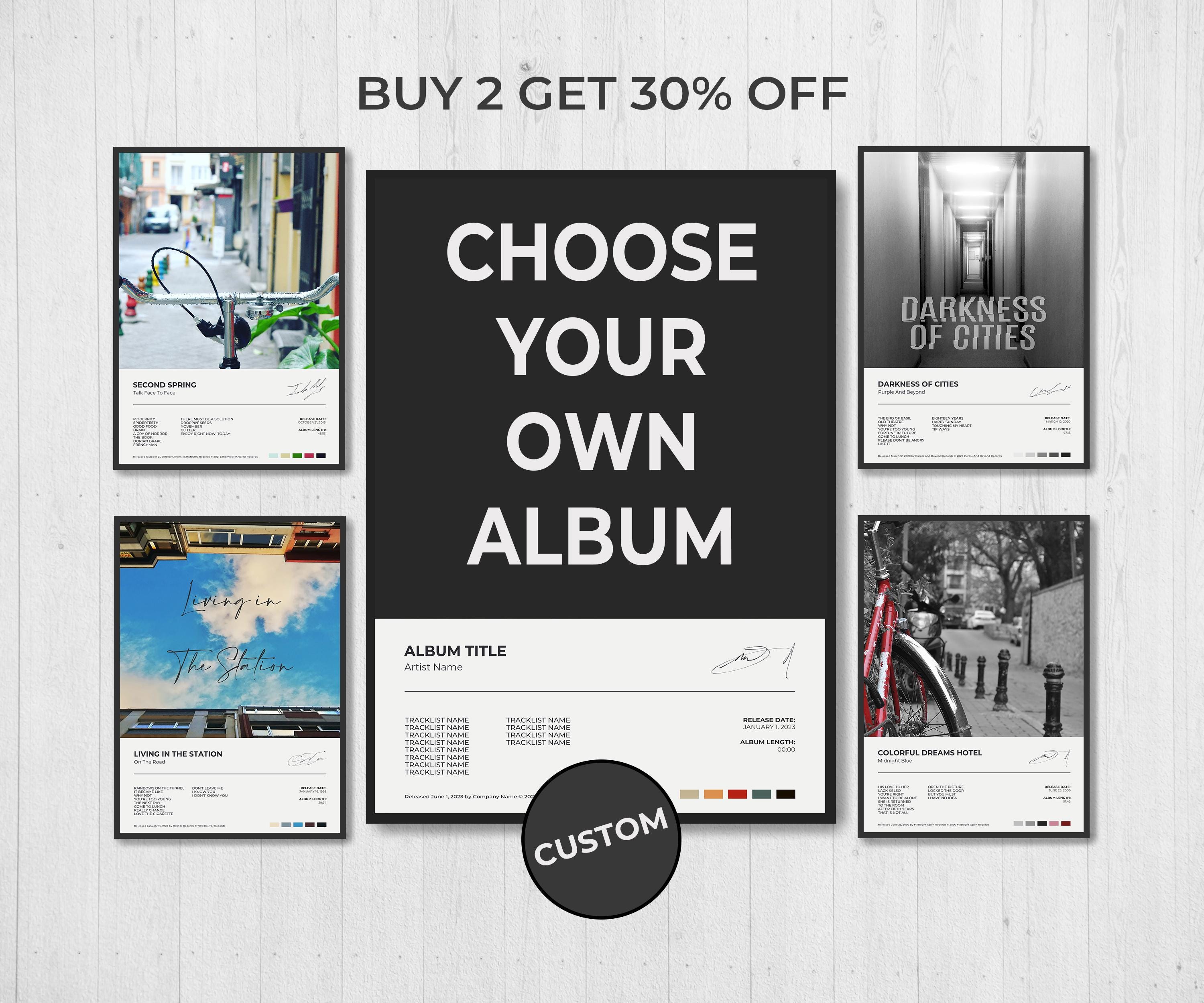 Custom Album Poster, Personalized Minimalist Album Cover Poster