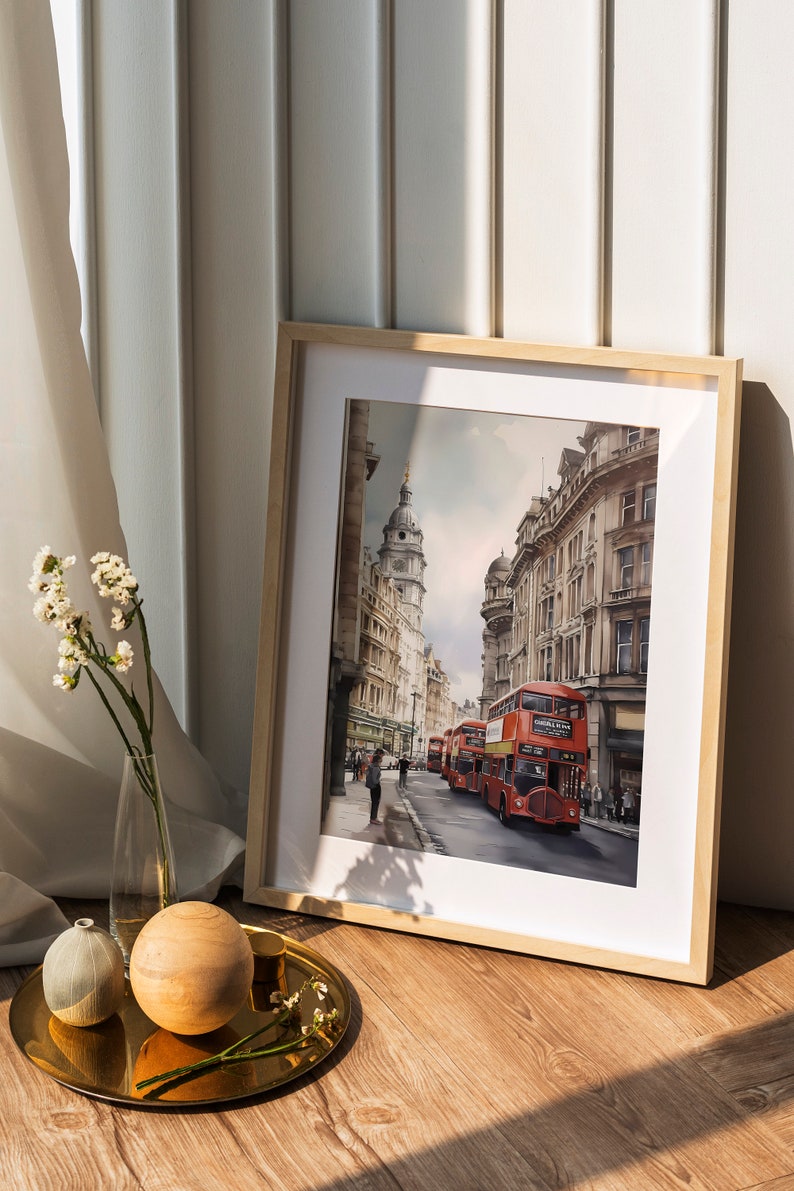 Watercolor London City Wall Art Poster Illustration Colorful Etsy