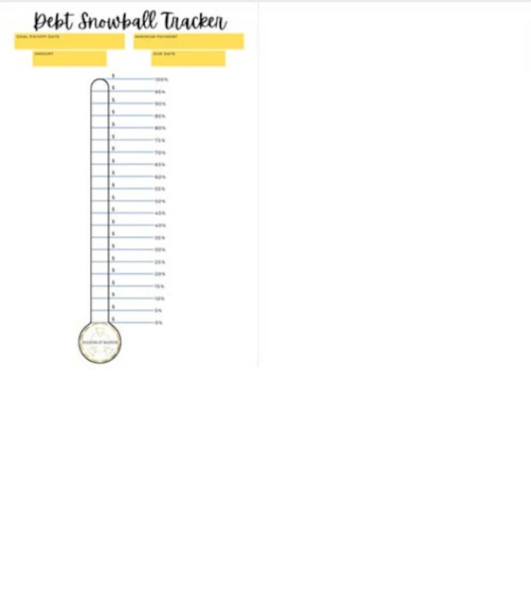 Debt Snowball Tracker Printable - Etsy