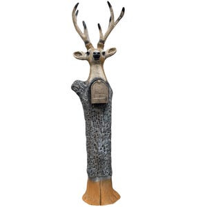 White Tail Deer Mailbox Sculpture: Unique Coastal Nautical Decor by SeasideMailbox.Com