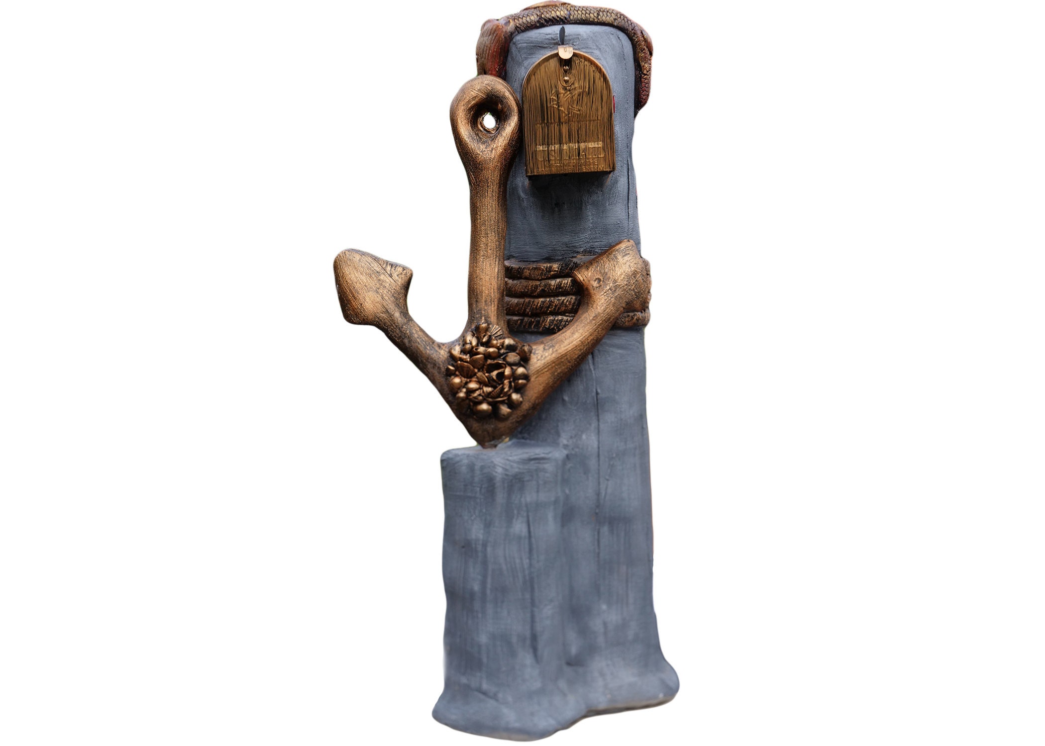 Anchor Nautical Mailbox Statue Unique Custom Mailbox Etsy