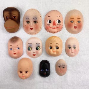 Vintage Doll Face: Cloth, Plastic, Rubber - Craft Supply image 15
