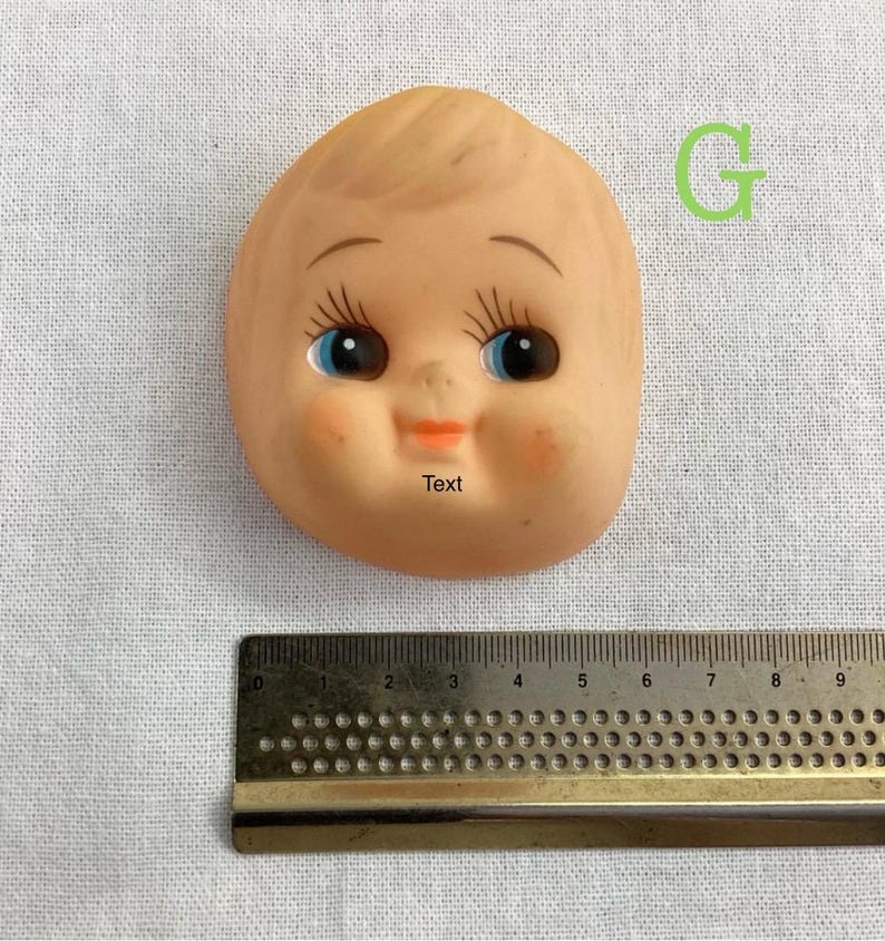 Vintage Doll Face: Cloth, Plastic, Rubber - Craft Supply image 10