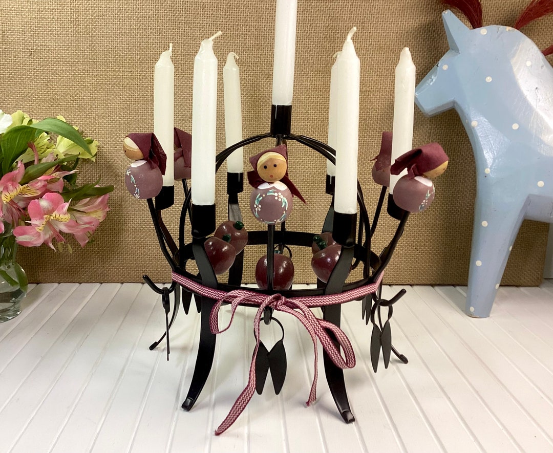 Traditional Swedish Candelabra Toarpskrona Crown Vintage Folk Etsy