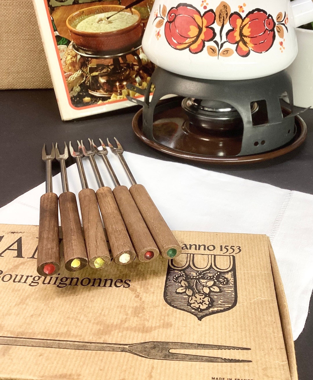 Mid Century Fondue Fork Set Made in France Retro Dining Etsy