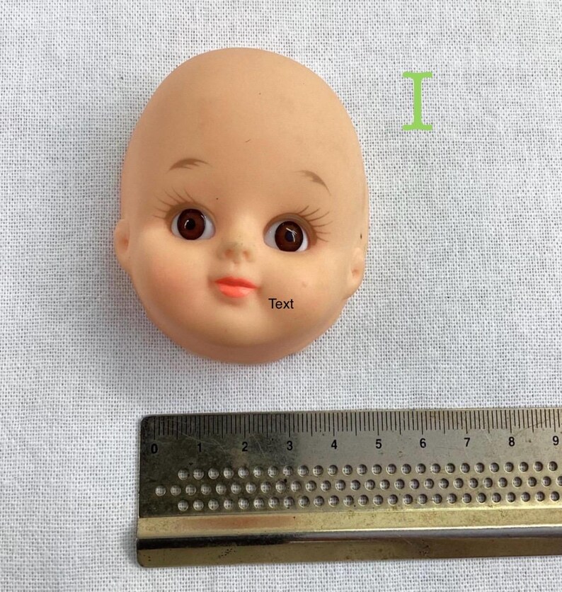 Vintage Doll Face: Cloth, Plastic, Rubber - Craft Supply I. Baby Brown Eyes