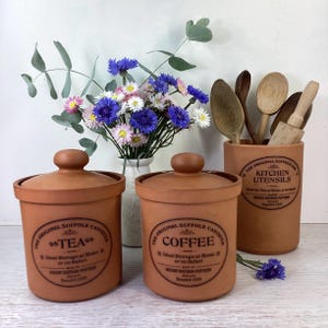 Vintage Henry Watson Pottery Canister: Suffolk Kitchen Utensil Jar