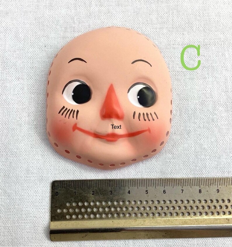 Vintage Doll Face: Cloth, Plastic, Rubber - Craft Supply C. Scarecrow