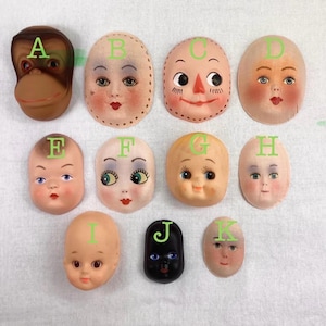 Vintage Doll Face: Cloth, Plastic, Rubber - Craft Supply image 3