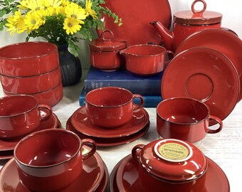 Vintage Villeroy & Boch Granada Red Vitro Porcelain Pieces - Etsy