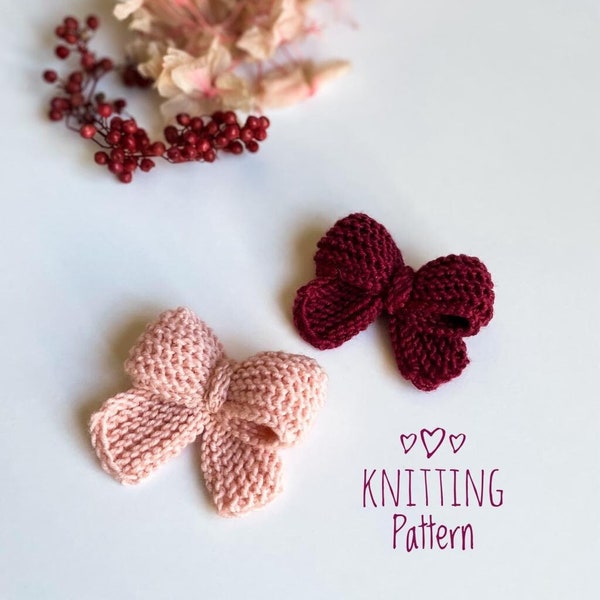 Knitting Pattern for Bow Headband, Beginner Knitting Pattern, Baby Headband Knitting Pattern, Easy Knitting Pattern, Easy Bow Pattern