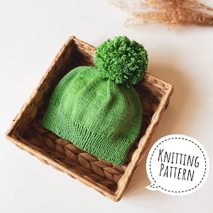 Knitting Pattern for Baby Beanie, Beginner Knitting Pattern, PDF Pattern, Easy Knit Pattern, Beanie for Baby, Baby Hat Knitting Pattern