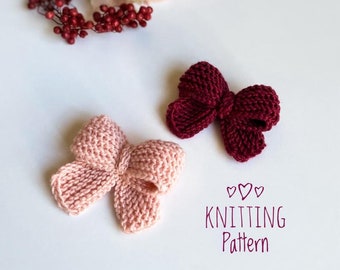 Knitting Pattern for Bow Headband, Beginner Knitting Pattern, Baby Headband Knitting Pattern, Easy Knitting Pattern, Easy Bow Pattern