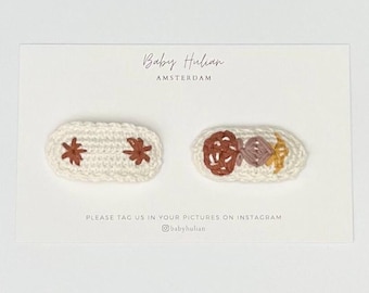 Handmade Crochet Hair Clips, Boho Baby Barrettes