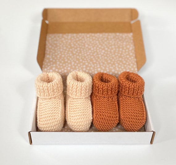 Oranje Laarsjes voor baby van wol Handgemaakte gebreide laarzen voor baby's Cadeau voor baby Schoenen 