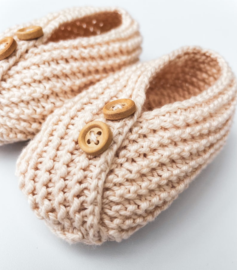 Beginner Baby Booties Knitting Pattern Easy Knit Baby Etsy