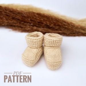 Knitting Pattern for Baby Booties, Beginner Knitting Pattern, Wool Baby Booties, PDF Pattern, Easy Knit Pattern image 3