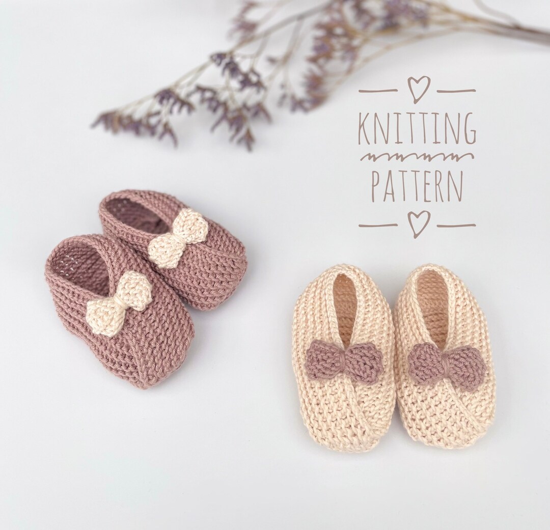Knitting Pattern for Baby Booties, Beginner Knitting Pattern, Baby Girl