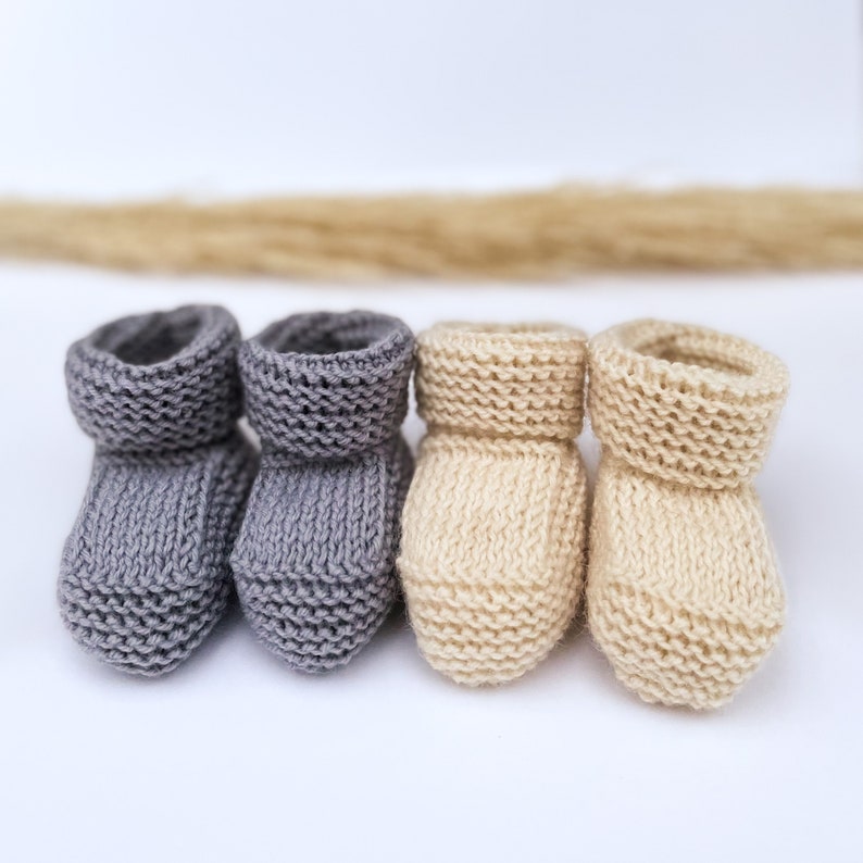 Knitting Pattern for Baby Booties, Beginner Knitting Pattern, Wool Baby Booties, PDF Pattern, Easy Knit Pattern image 4