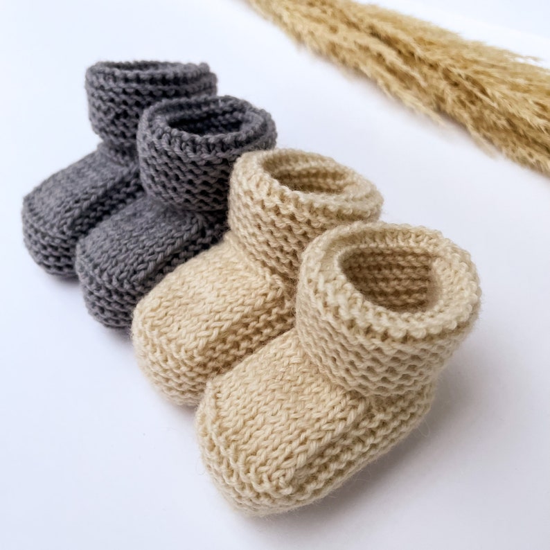 Knitting Pattern for Baby Booties, Beginner Knitting Pattern, Wool Baby Booties, PDF Pattern, Easy Knit Pattern image 2