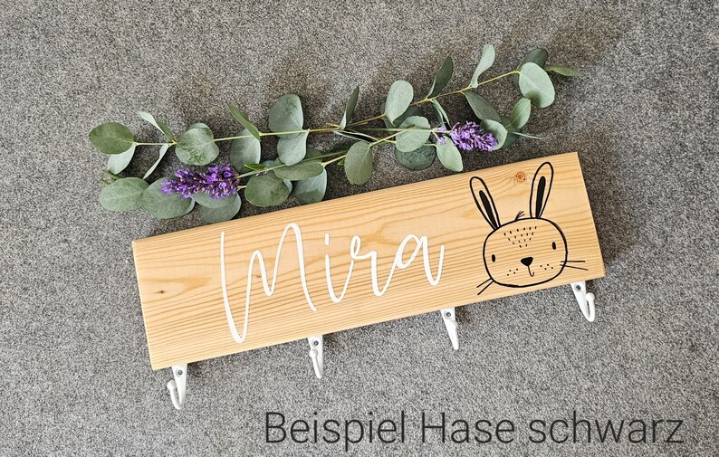 Kindergarderobe handbemalt personalisiert Wunschmotiv Garderobe zdjęcie 6