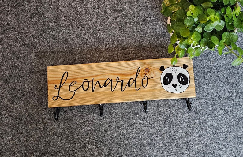 Kindergarderobe handbemalt personalisiert Wunschmotiv Garderobe zdjęcie 1