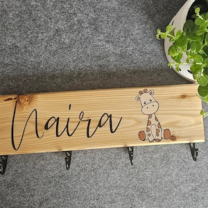 Kindergarderobe handbemalt personalisiert Wunschmotiv Garderobe zdjęcie 2