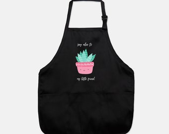 Say Aloe Full Apron in Black *With Pockets*