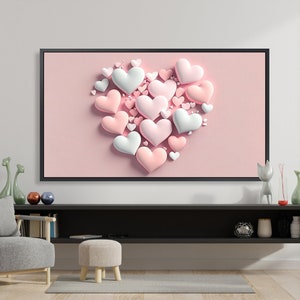 Samsung Frame TV Art Saint-Valentin Cœurs Pastel Samsung Art TV Bonbons Téléchargement instantané Frame TV image 7